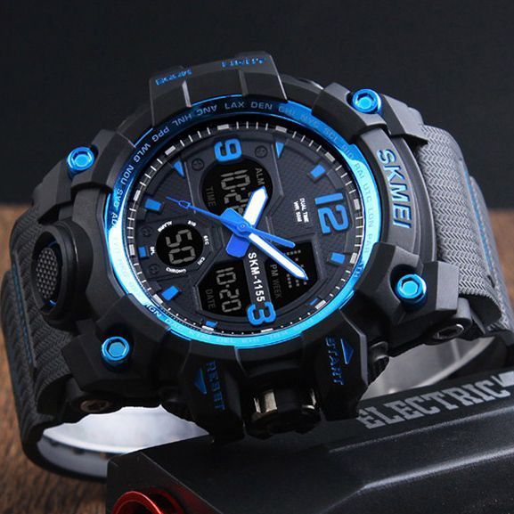 Годинник наручний Skmei 1155 Black Blue 1080-0393 фото