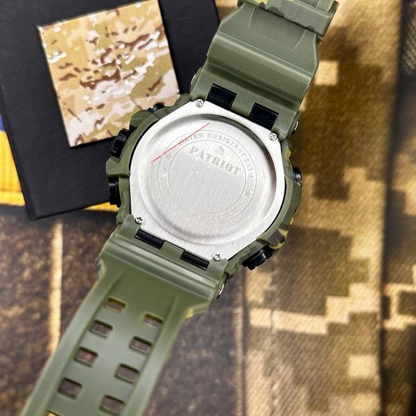 Годинник наручний Patriot 002CMGRUASI Тризуб срібло Зелений камуфляж + Коробка. 1201-0077 фото