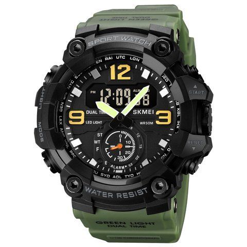 Часы наручные Skmei 1965AG army green. 1080-0921 фото
