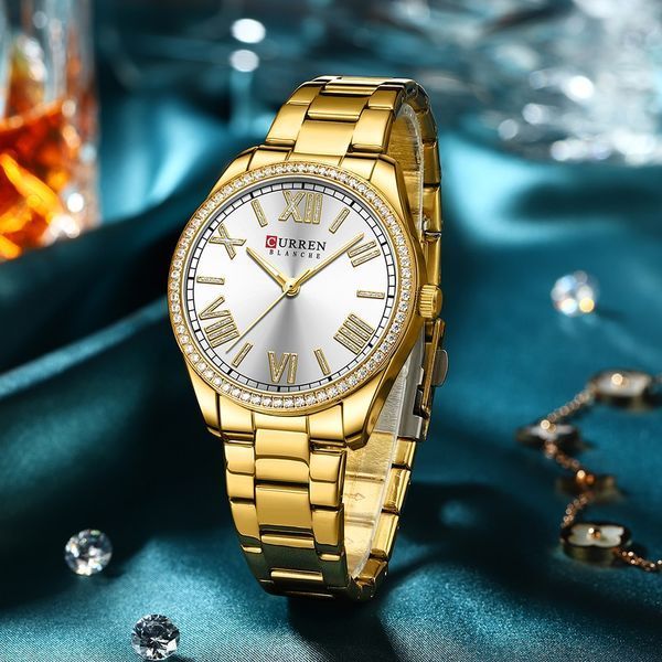 Часы наручные Curren 9088 Gold-White 1008-0363 фото