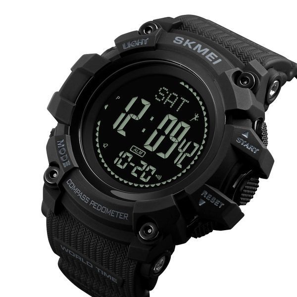 Годинник наручний Skmei 1356BK Black + Compass 1080-0838 фото