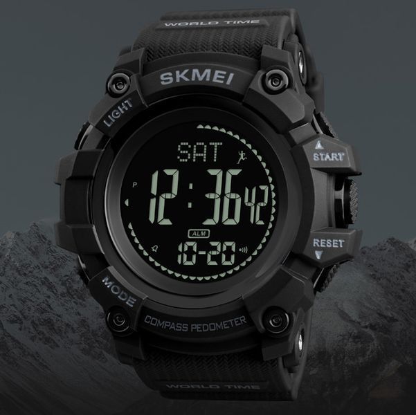 Годинник наручний Skmei 1356BK Black + Compass 1080-0838 фото