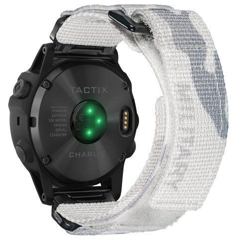 Ремінець для годинника Hemsut HGA131 Military nylon strap with Velcro Garmin Camo White 22 mm 1051-1294 фото