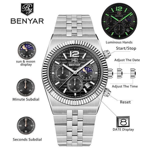 Benyar BY-5225 Silver-Black 1142-0030 фото