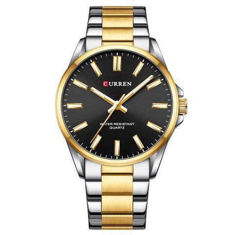 Годинник наручний Curren 9090 Silver-Gold-Black 1008-0375 фото