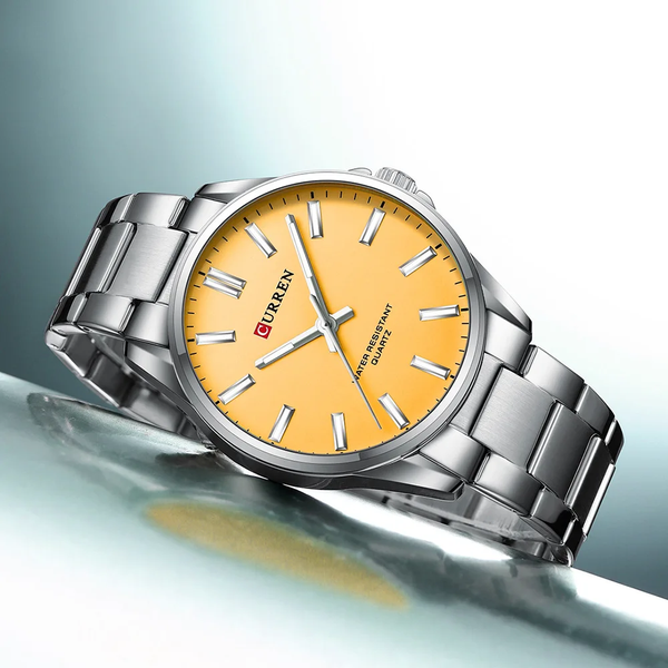 Годинник наручний Curren 9090 Silver-Orange 1008-0377 фото
