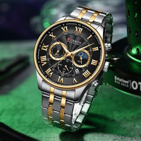 Годинник наручний Curren 8427 Silver-Gold-Black 1008-0381 фото