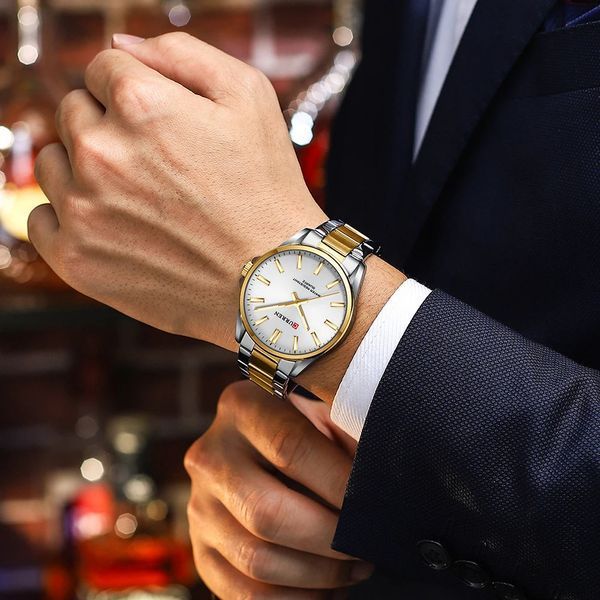 Годинник наручний Curren 9090 Silver-Gold-Silver 1008-0374 фото