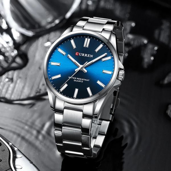 Годинник наручний Curren 9090 Silver-Blue 1008-0376 фото