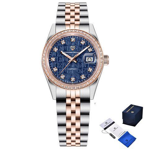Годинник наручний Pagani Design PD-1794L Silver-Rose Gold-Blue 1138-0249 фото
