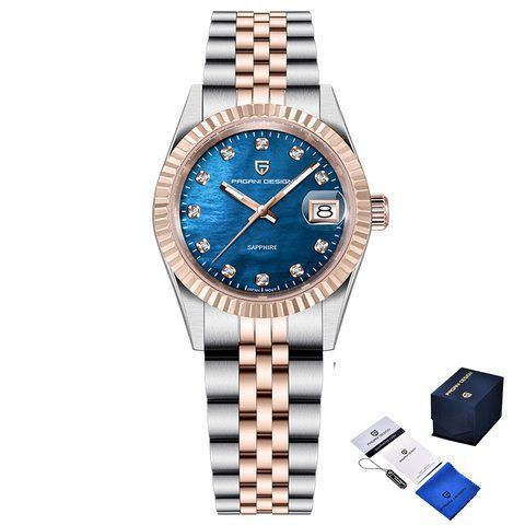Годинник наручний Pagani Design PD-1794L Silver-Rose Gold-Blue 1138-0248 фото