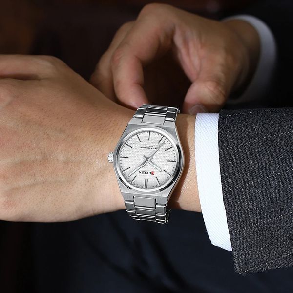 Годинник наручний Curren 8439 Silver-White 1008-0393 фото