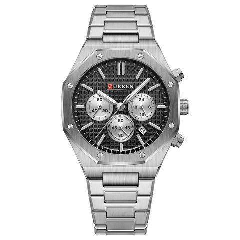 Годинник наручний Curren 8440 Silver-Black 1008-0394 фото