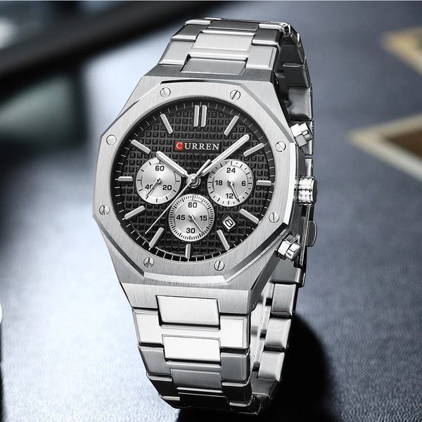 Годинник наручний Curren 8440 Silver-Black 1008-0394 фото