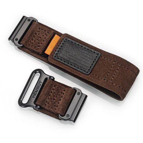 Ремінець для годинника Hemsut HGA143 Suede Leather Garmin Brown 22 mm 1051-1276 фото