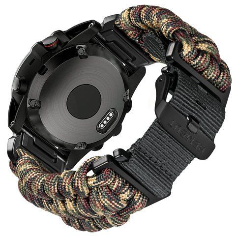 Ремінець для годинника Hemsut HGA145 Rugged Paracord Garmin Camo Green 22 mm 1051-1261 фото